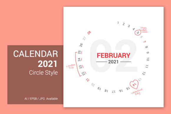 Calendar 2021 Circle Design: Modern 2021 Visuals