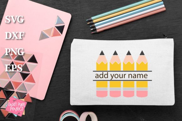 Pencils Split Monogram Frame & Pencil SVG: A Craft Essential